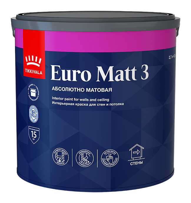 Интерьерная краска EURO MATT 3 (гл/мат)